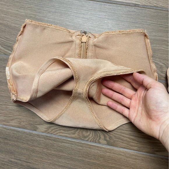 House of CB Felina Nude Cage Midi Bodycon Dress in Beige - size XS - Picture 9 of 9